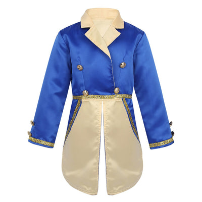 Boys Girls Prince Tuxedo Jacket Turn-Down Collar Coat Halloween Masquerade Theme Party Cosplay Costume Birthday Party Tailcoat