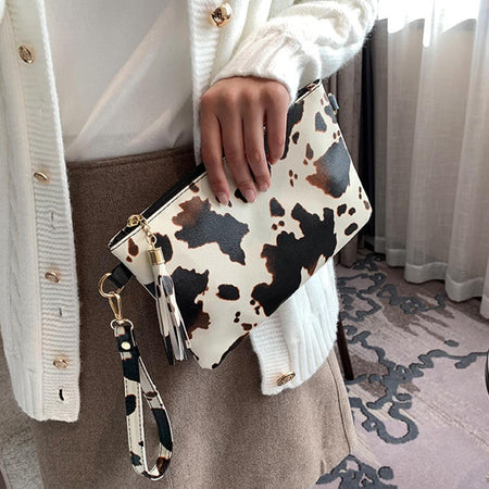 Women Clutch Bag Leopard Print Long Wallets Female Fashion Design PU Leather Wallet Messenger Bag Ladies Elegant Handbag NEW