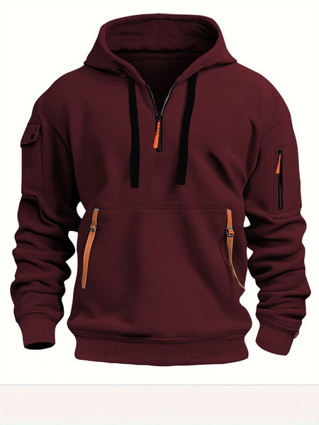2025 New Multi Pocket Zipper Fleece Hooded Casual Shirt for Men and Women Plus Size Loose Pullover Fashion Sweatshirt top