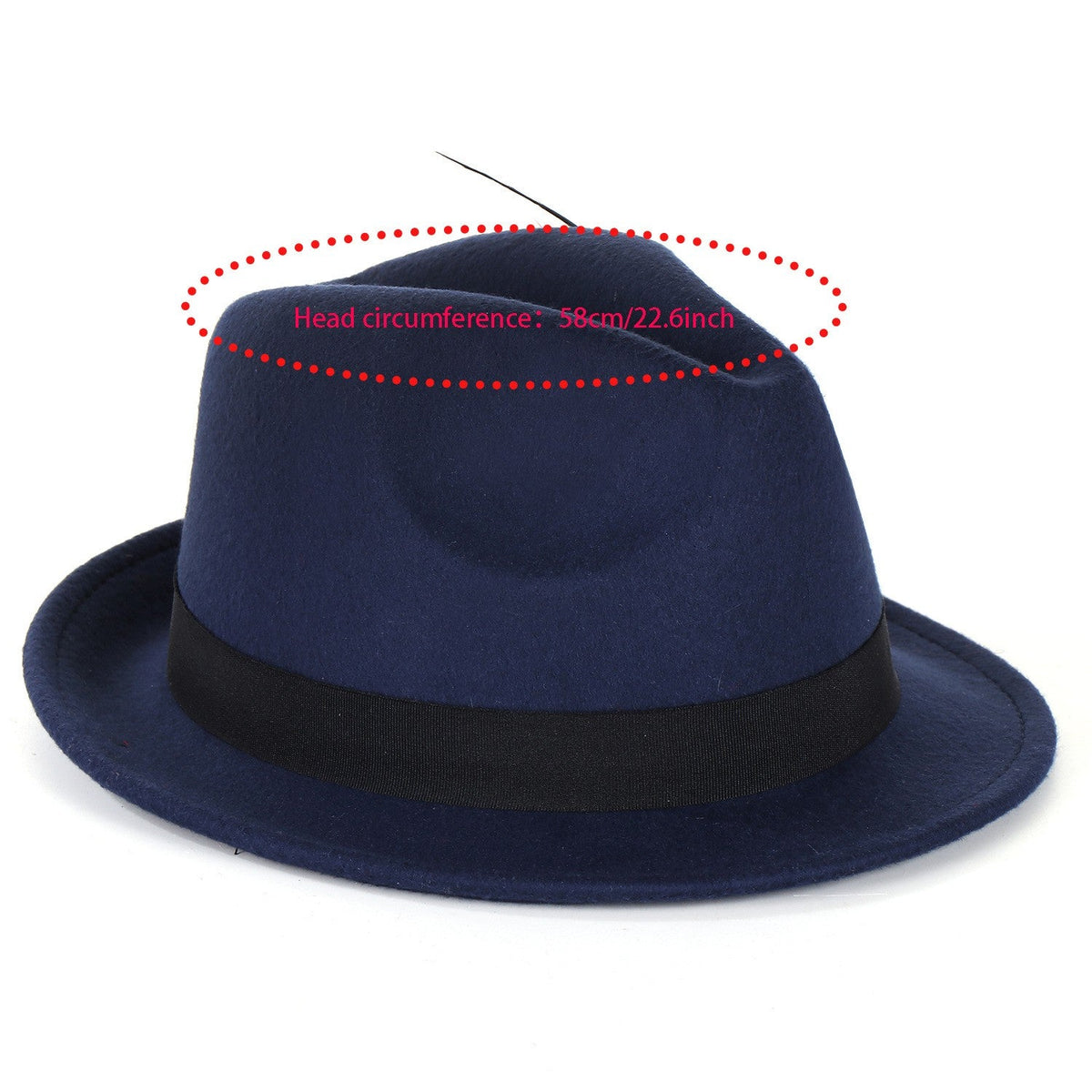 Bow-Knot Feather Hat Autumn and Winter Upturned Brim Hat Fashionable Men's and Women's Cashmere Felt Hat, Ethnic Style New Hat