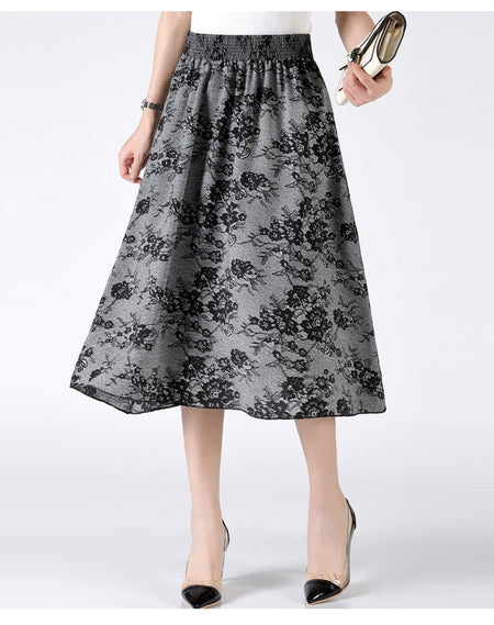 Women's Plus Size Half Skirt 2024 Summer New Bohemian Style Printed Pleated Skirt Fashionable Spring Women's Clothing