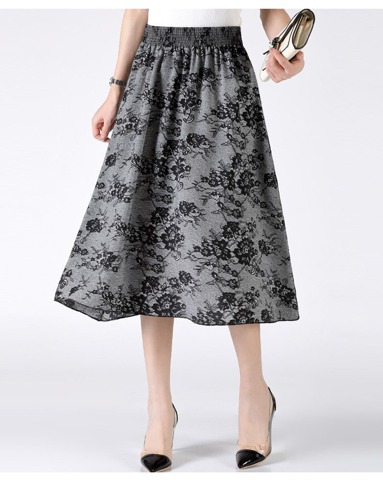 Women's Plus Size Half Skirt 2024 Summer New Bohemian Style Printed Pleated Skirt Fashionable Spring Women's Clothing