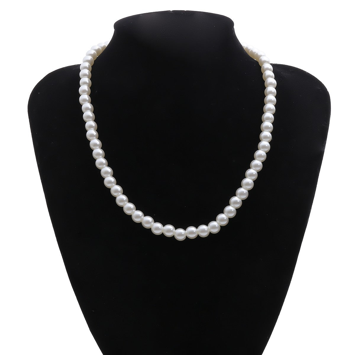 Simple Imitation-Pearl Beaded Short Choker Necklace for Men Trendy White Beaded Chains on Neck Accessories 2023 Fashion Jewelry