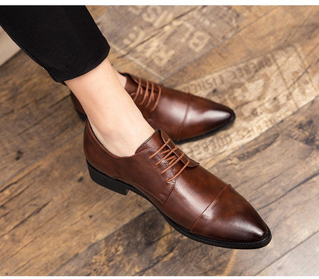 Classic Oxford Leather Shoes For Men Casual Business Wedding Shoes High Quality Men's Dress Formal Social Leather Shoes Male