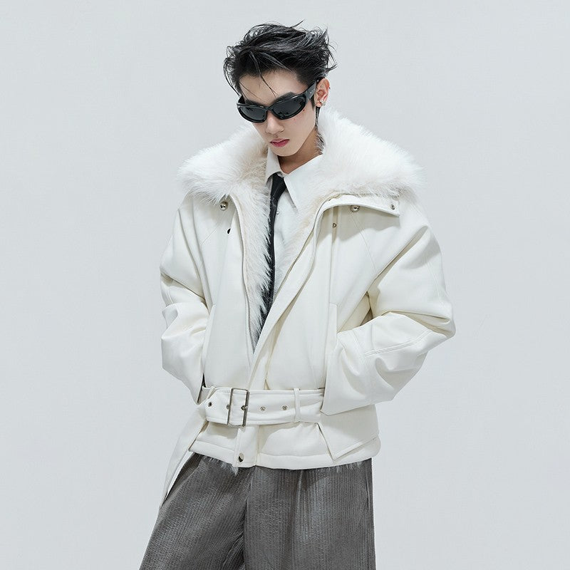 LUZHEN Winter Fashion High Quality Reversible Design Fur Liner Warm Leather Parka Men Original 2025 New Niche Padded Coat JY4797