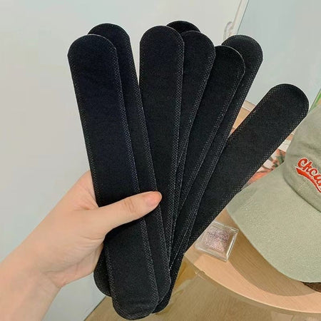10/100pcs Hat Sweat Absorber Stickers Women Men Cotton Anti-dirt Sports Belt Cap Rim Invisible White Tape Hat Reducer Liner Pad