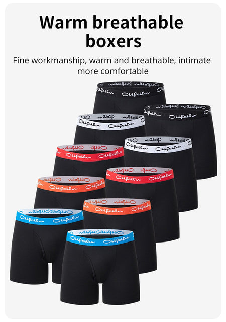 5/7/10 Pcs Men's Long Sports Parent-child Underwear Teenagers To Adults Multi-size Mix And Match Boyshort Elastic Waist Shorts