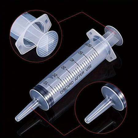 60/100/150ml large syringe with 100 cm of tubing, converter, cap set, garden injector, for liquid lipstick paint epoxy resin oil
