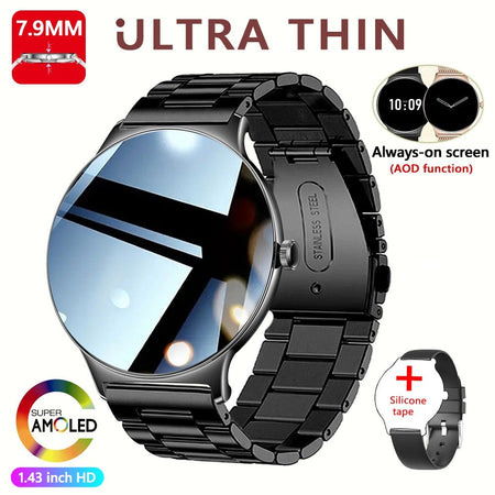 For Huawei New Ultra Slim AMOLED Smart Watch Women Screen Always Display Time Heart Rate BT Calling High-end Fashion Smartwatch