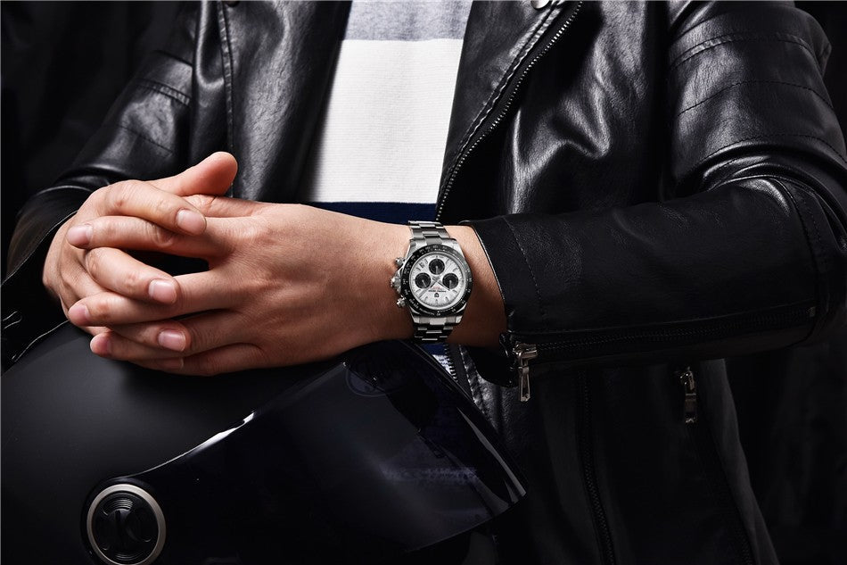 40mm New V2 PAGANI DESIGN Men's Quartz Watches Sapphire Retro Chronograph Stainless Steel Waterproof Watch Men Relogio Masculino