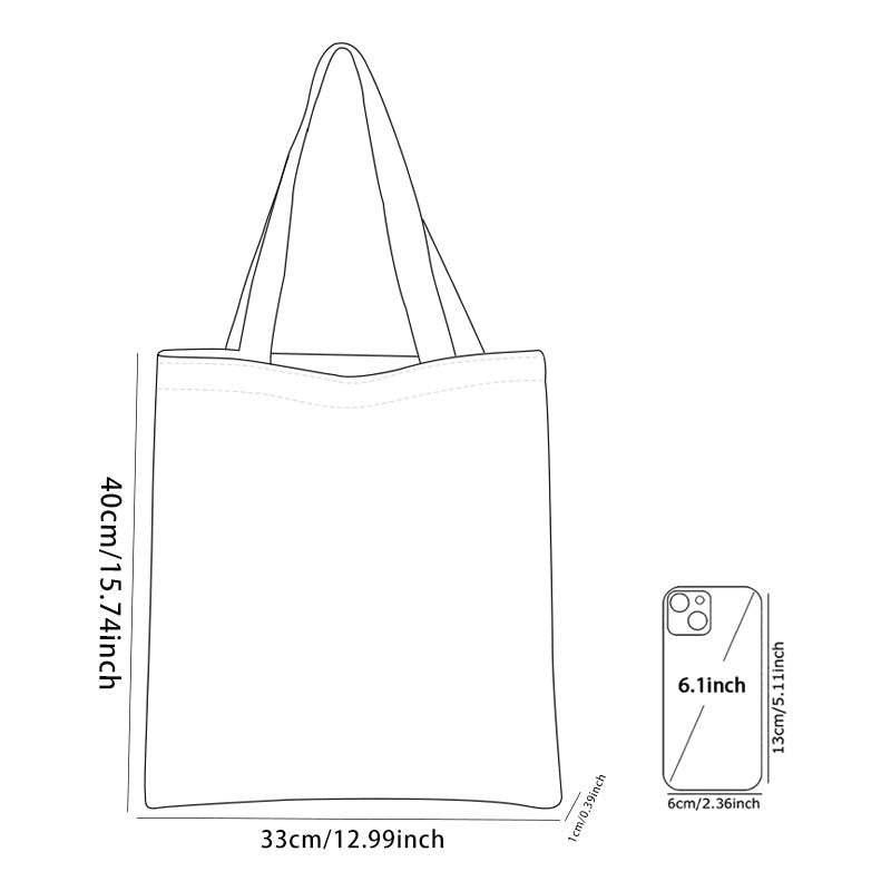 Colorful Trendy Sardines Printe Casual Handbag, Reusable Fashionable Backpack, Multifunctional Tote Bag Polyester Shopping Bag