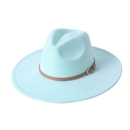 Vegan suede hat belt accessories heart-shaped wide-brimmed fedora hat for men and women felt jazz hat classic chapeau femme