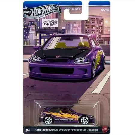 Hot Wheels Car Silver Series Compact Kings Set Fiesta Civic Subaru Miata Sentra 1/64 Scale Die-Cast Model Cars Christmas Gift