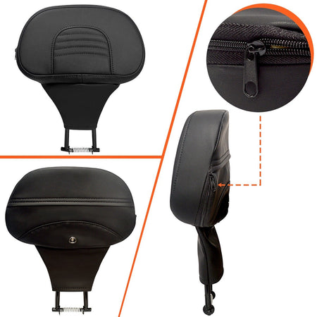Motorcycle Adjustable Front Driver Rider Backrest Pad Mounting For Harley Touring CVO Road King Electra Street Glide FLTRX 09-24