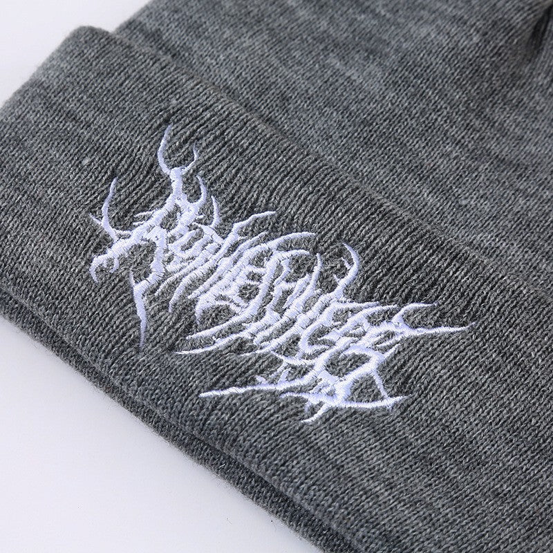 Warm Women Men Winter Beanies Hats Gothic Street Punk Knitted Bonnet Caps 100% Cotton Fashion Keep Warm Skullies Beanies Hats