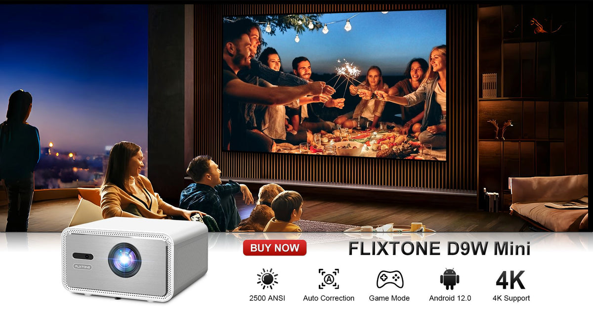 Flixtone 4000 Ansi  Full HD Projector 4k D10S 3G 128 G Beam Projectors Home Theater Video Android 15 Samrt TV Beamer for Movies