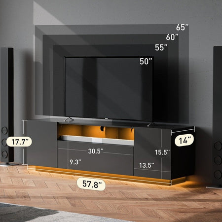 GALAXHERO TV Stand for 65 Inch TV Entertainment Center with Storage Cabinet Modern TV Console for Living Room with Ample Storage