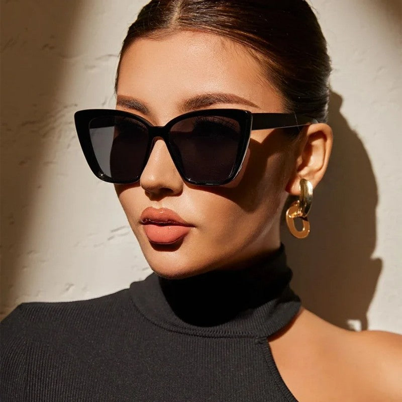 Fashion Street Trend Cat Eye Sunglasses Women Leopard Square Frame Sun Glasses UV400 Lady Brand Designer Eyewear ????? ??? ?????
