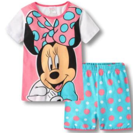 Hot Summer Pyjamas Suit Pink Minnie kids Sleepwear Boys Pijamas Cotton Nightwear Clothes Pajamas Sets
