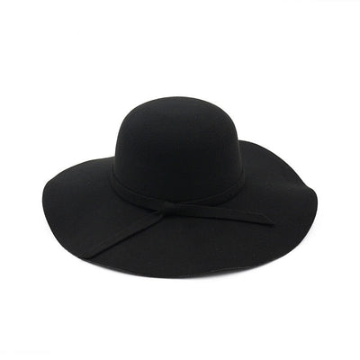 winter Hats For Women Bucket cap Soft Vintage Wide Brim Wool Felt Bowler Fedora Hat Floppy Cloche Women's Large Hat Church cap
