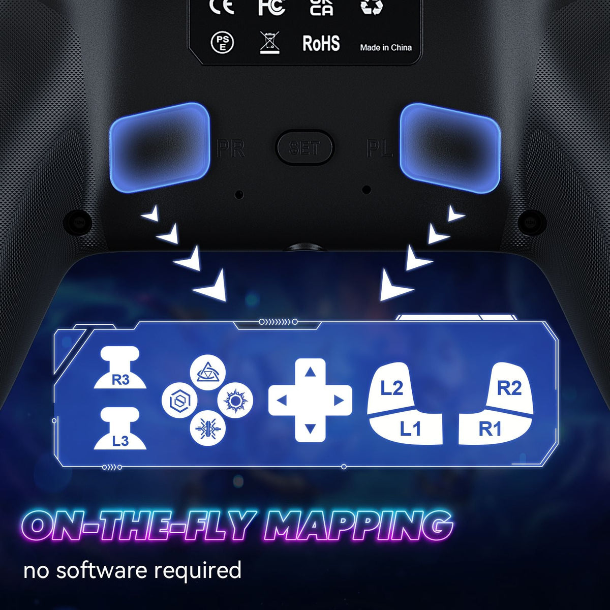 Controller For Playstation5 PS5/PS5 Pro/Slim/PC,RGB Wireless Gamepad Hall Effect Trigger Marco/Turbo Anti-Drift Game Joystick