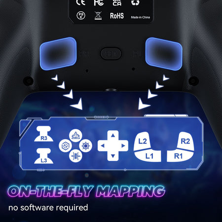 Controller For Playstation5 PS5/PS5 Pro/Slim/PC,RGB Wireless Gamepad Hall Effect Trigger Marco/Turbo Anti-Drift Game Joystick