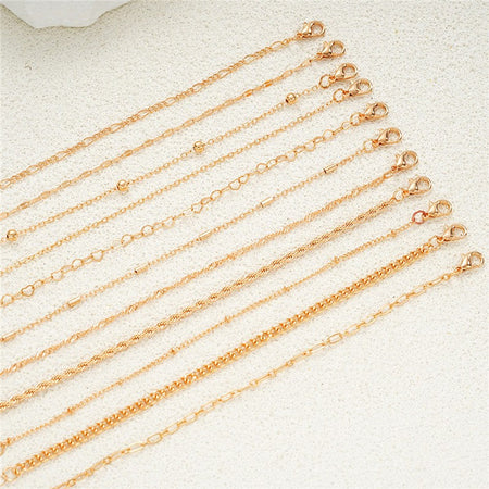 Cuban Chain Bracelet Set for Women, Gold Color, Boho Retro, Thick Twist, Trendy Quality Jewelry Gifts, 11Pcs, 2024