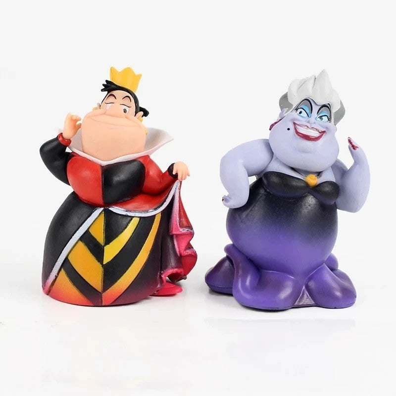 Disney Anime 5Pcs/Set Red Queen Villains Maleficent Jafar Ursula Vinyl Action Figure Model Toys For Children Christmas Gift