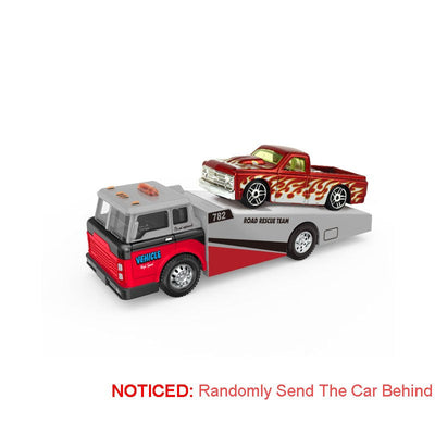 1:64 Scale Container Truck Miniature Model Toy Cars Metal Diecast Trailer with Pull Back Transport Vehicle Toys for Kids Gifts