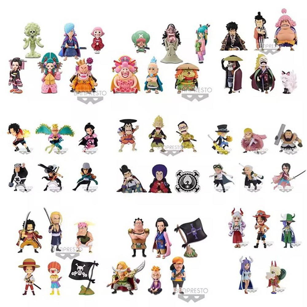 1Set Anime One Piece Figure Luffy Hancock Wedding Dress Series WCF Ace Zoro Nami Marco Collection Dolls Toys for Children Gifts