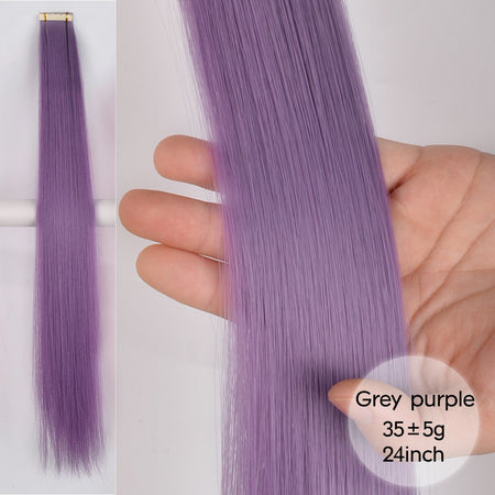Synthetic Straight Tape In Hair Extensions 10pcs Natural Hair Extension 24inch For Women Invisible Double Sided Free Style