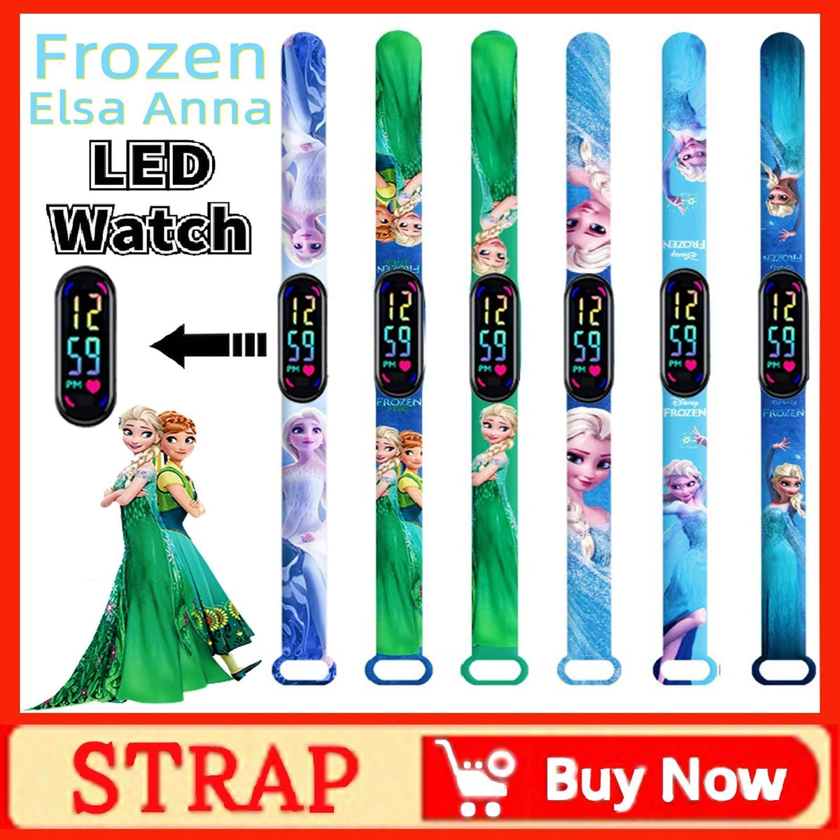 Mario Bros Children's Watches Action Figures Luigi Princess Peach Yoshi Bowser kids Sport Wristband Waterproof Digital Watch Toy