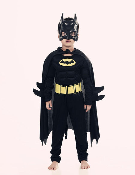 Halloween Children Boys Bat Cosplay Costume Batboy Fancy Black Superhero Cosplay Kids Costume Outfits Comic Masquerade Evening