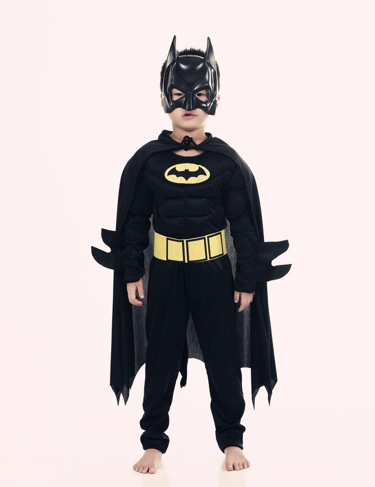 Halloween Children Boys Bat Cosplay Costume Batboy Fancy Black Superhero Cosplay Kids Costume Outfits Comic Masquerade Evening