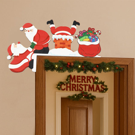 Christmas Gingerbread Man Wooden Door Frame Decoration Merry Christmas Decor for Home 2025 Navidad Xmas Ornament New Year 2026