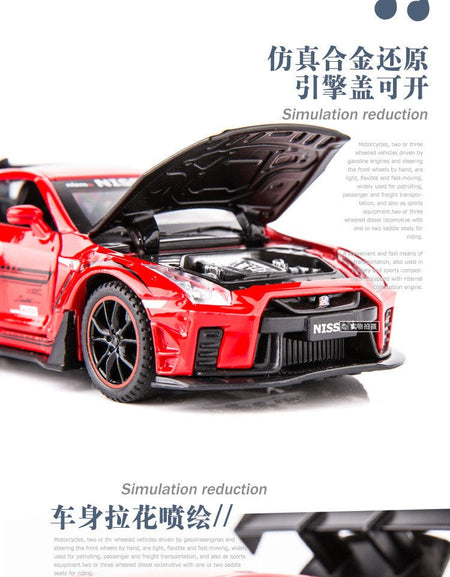 1:32 Nissan GTR R35 Racing Alloy Model Car Diecast Metal Toy Vehicle Model Collection Miniature Car Simulation Boy Birthday Gift