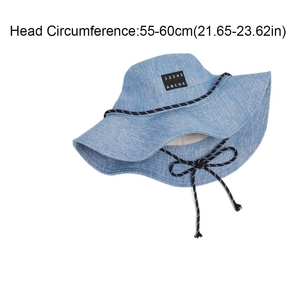 Retro Sunscreen Western Cowboy Hat Lightweight Wide-Brimmed Denim Bucket Hat Japanese Style Cloth Fisherman Hat Travel