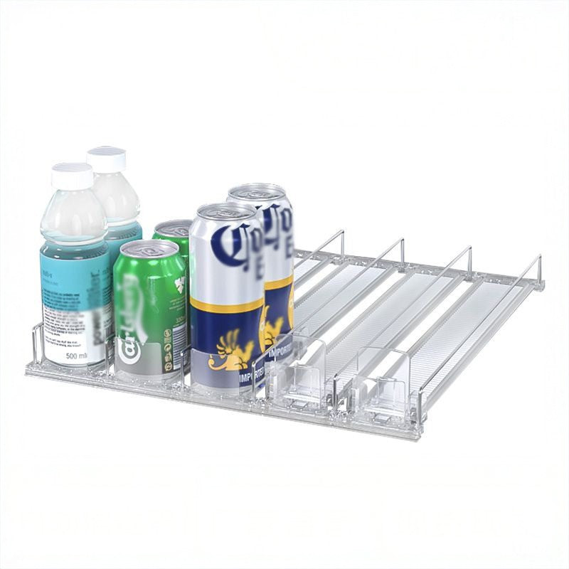1-5pcs Automatic Beverage Pusher Supermarket Freezer Home Refrigerator Self-Sliding Track Organizer Cans Bottles Cola Drinks