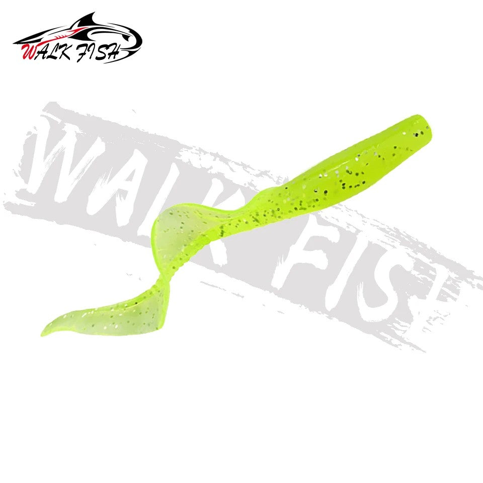 WALK FISH 10Pcs Spinpoler 60MM 80MM Lifelike Fish Lure Bait Worms Artificial Silicone Soft Lure Bass Pike Fish Lure Wobbler