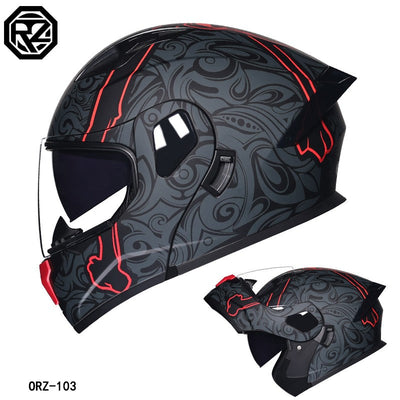 ORZ's latest high-quality motorcycle modular flip helmet ABS material dual lens full helmet DOT batch