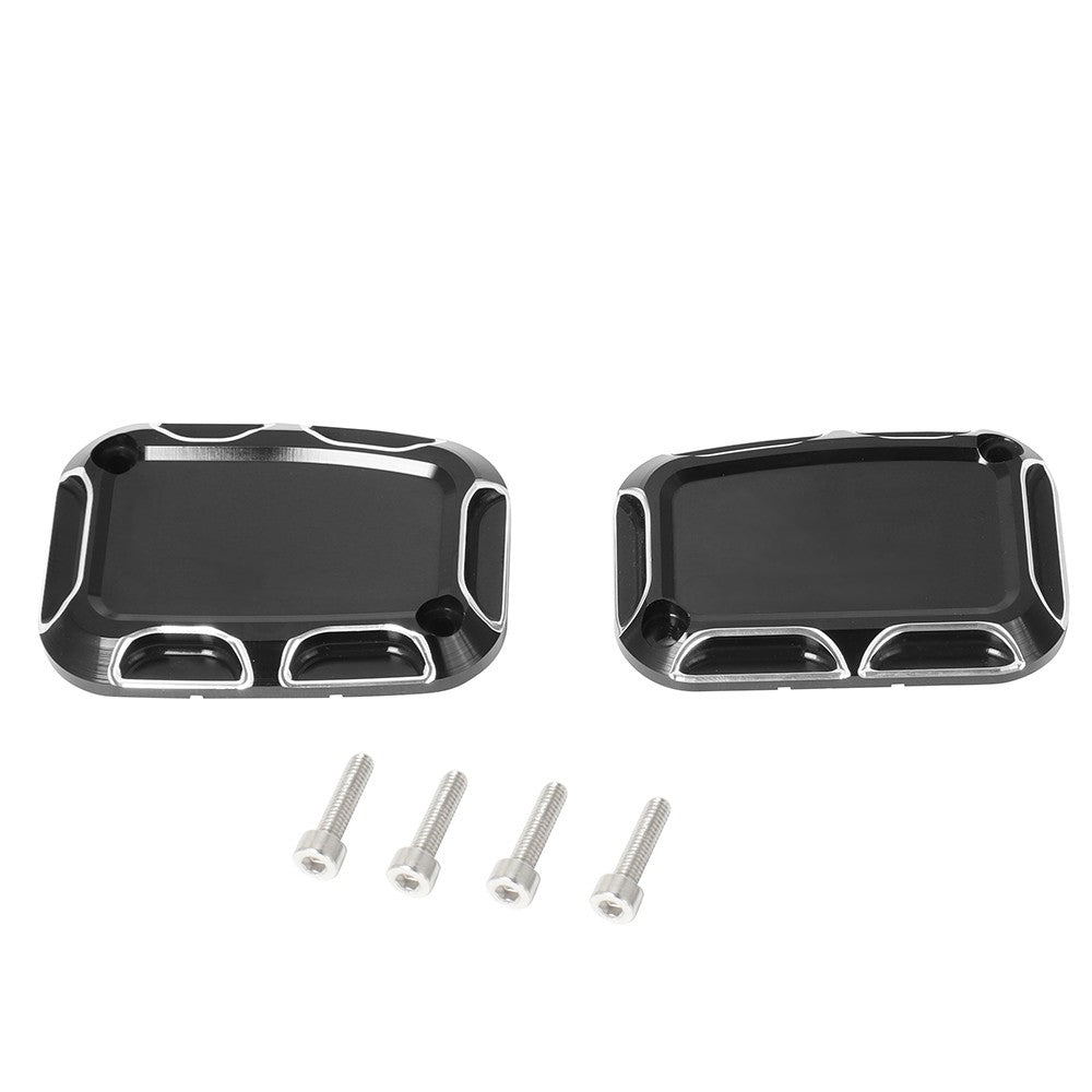 Motorcycle CNC Brake Reservoir Master Cylinder Cover F&R For Harley Touring Road King Street Electra Glide Ultra V-Rod Night Rod