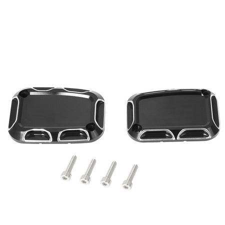 Motorcycle CNC Brake Reservoir Master Cylinder Cover F&R For Harley Touring Road King Street Electra Glide Ultra V-Rod Night Rod