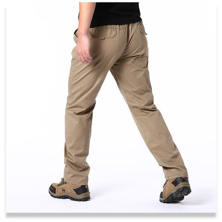 Casual Pants Men's Spring Autumn Cotton Cargo Trousers Plus Size Large Sports Pants Loose Straight Man Elastic Waist Pants