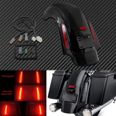 Motorcycle Rear Fender System Extension LED Fascia Set For Harley Touring 2009-2024 CVO Road Street Glide FLHR Ultra Limited