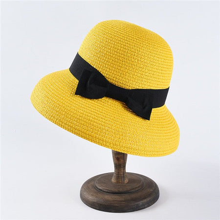USPOP New women sun hats fashion bow straw hats casual summer wide brim drooping beach hat female summer hat