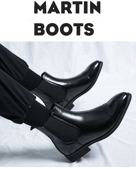 Chelsea Men's Boots with Red Sole, Ankle, Business Round Toe Slip on Sleeve Aura, Men's Boots Size 38-46 Men's Shoes Men's Boots