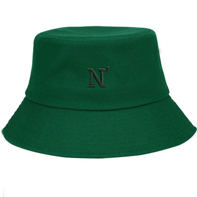 N Letter Cotton Bucket Hat for Men Women Adjustable Simple Style Fishing Cap Soft Sun Protection Outdoor Casual Daily Hat Gift