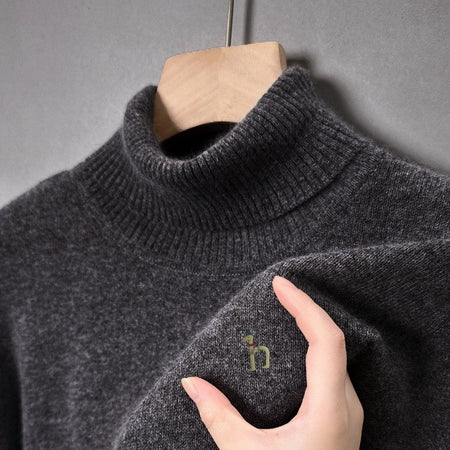 Hot Sales Autumn Winter New Men's Long Sleeve High Neck Pullover Sweater Luxury Quality Print Soft Warm Knitted Fashion Menswear