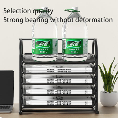 Mesh Letter Tray,Office Desk Paper Organizer with Sliding Trays for Desk Accessories, Office Supplies and File Storage, Black