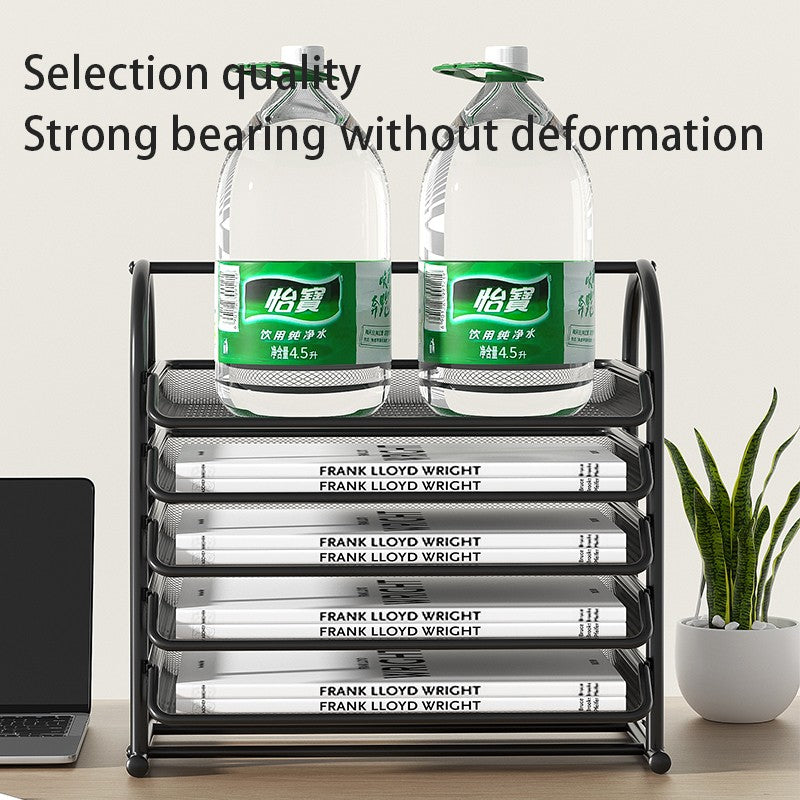 Mesh Letter Tray,Office Desk Paper Organizer with Sliding Trays for Desk Accessories, Office Supplies and File Storage, Black